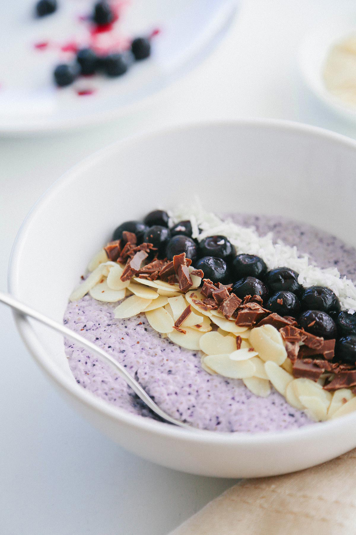 Blueberry Chia Pudding for keto and low carb. Easy recipe for breakfast.