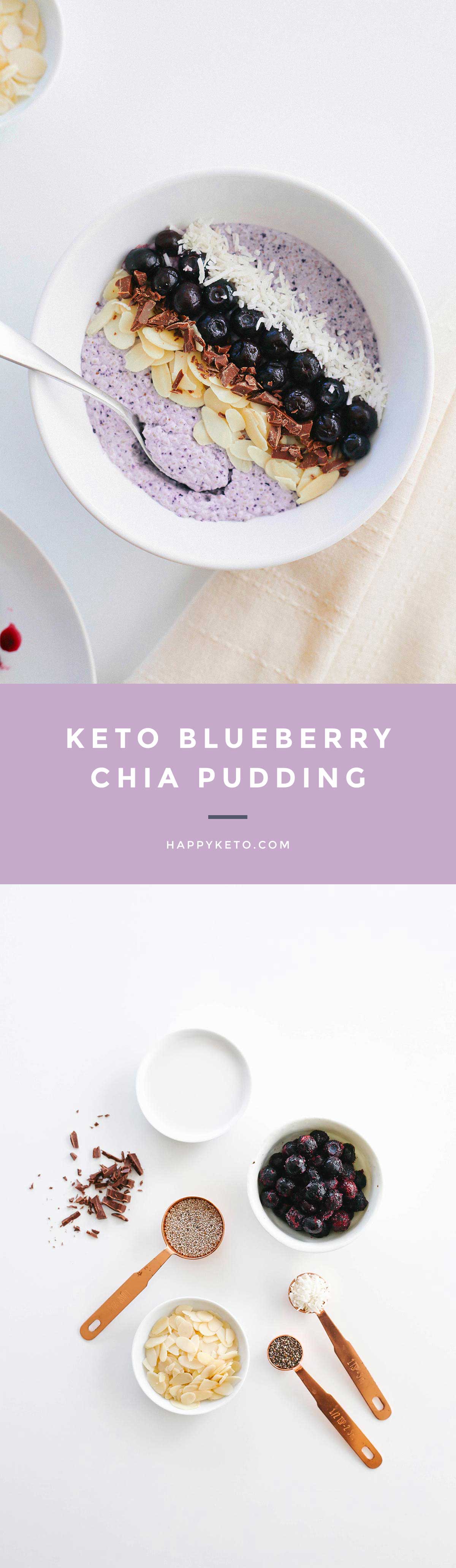 Blueberry Chia Pudding for keto and low carb. Easy recipe for breakfast.