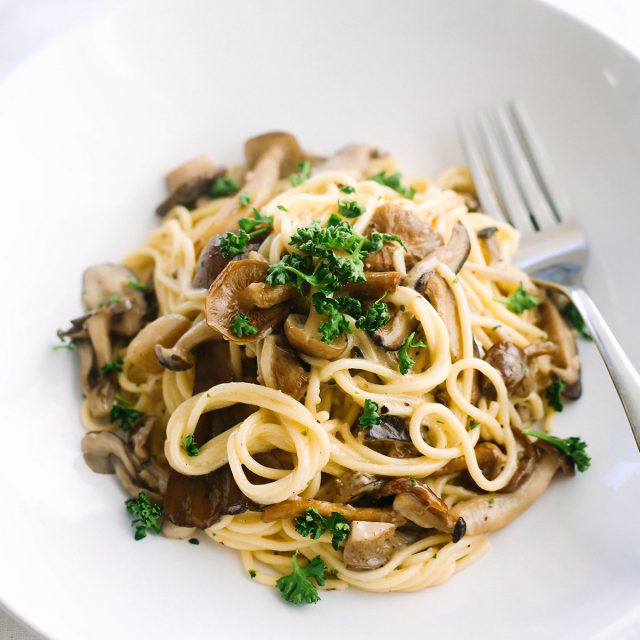 Mushroom Pasta for Keto with Japanese Mushrooms and Shirataki